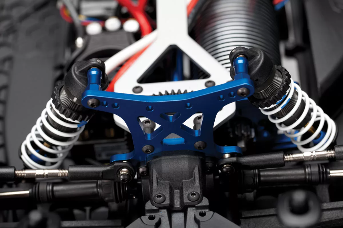 The Traxxas XO-1's aluminum shock tower
