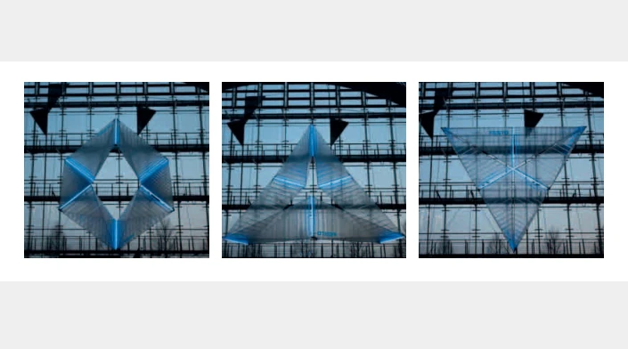 The SmartInversion flying object seemingly changes shape when propelling itself forwards with inversion kinetics