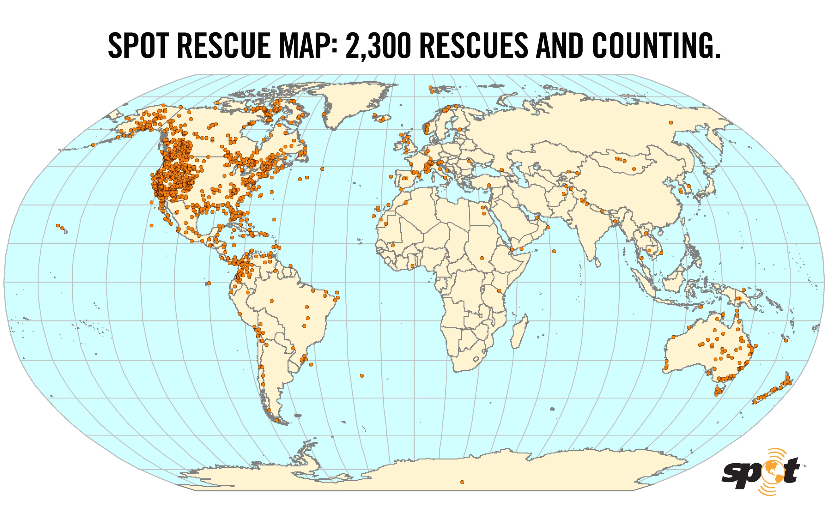 SPOT-assisted rescue map