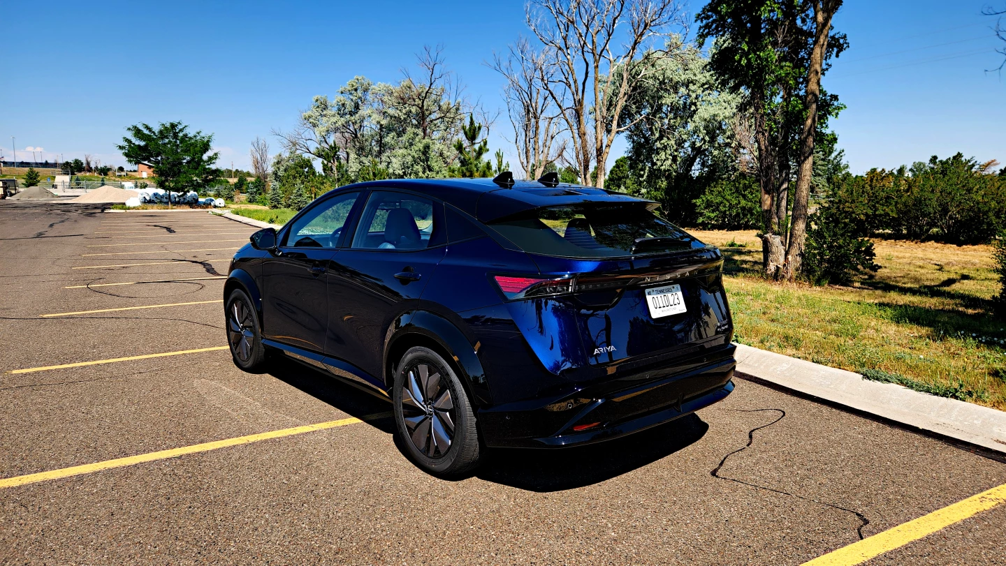 The Ariya is designed to be a sort of wagon-style crossover-SUV and is sized similarly to the Rogue