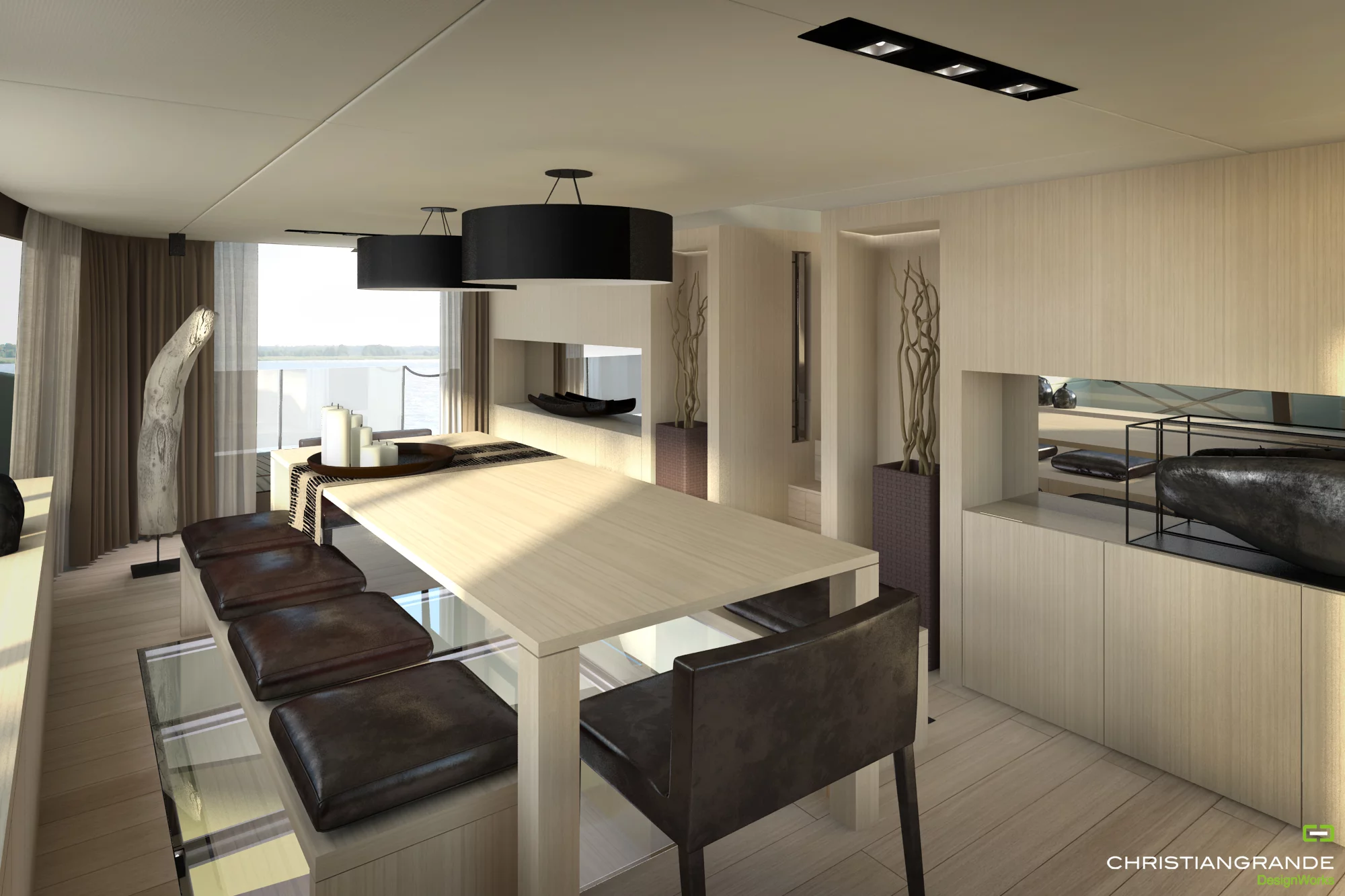 Picchio Boat come complete with large outdoor and indoor living zones