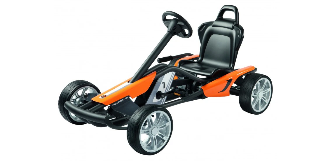 Porsche's new kid-specific Go-Kart weighs in at 55 pounds (25 kg) and can support future Schumachers up to 110 lbs (50 kg)