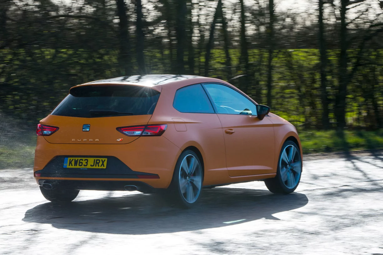 It might be souped up compared with the family sedan on which it is based, but the Leon Cupra is still a car that will happily troll to the supermarket and take the kids to school, yet it averaged 96 mph around the same Green Hell Jackie Stewart spoke of so reverently, topping 150 mph through the Tiergarten section.