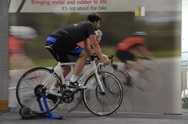 A demo bike equipped with the automatic gear-shifting system