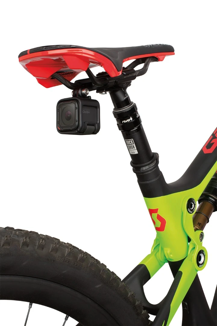 The seat rail mount is perfect for looking back at a trail or peleton