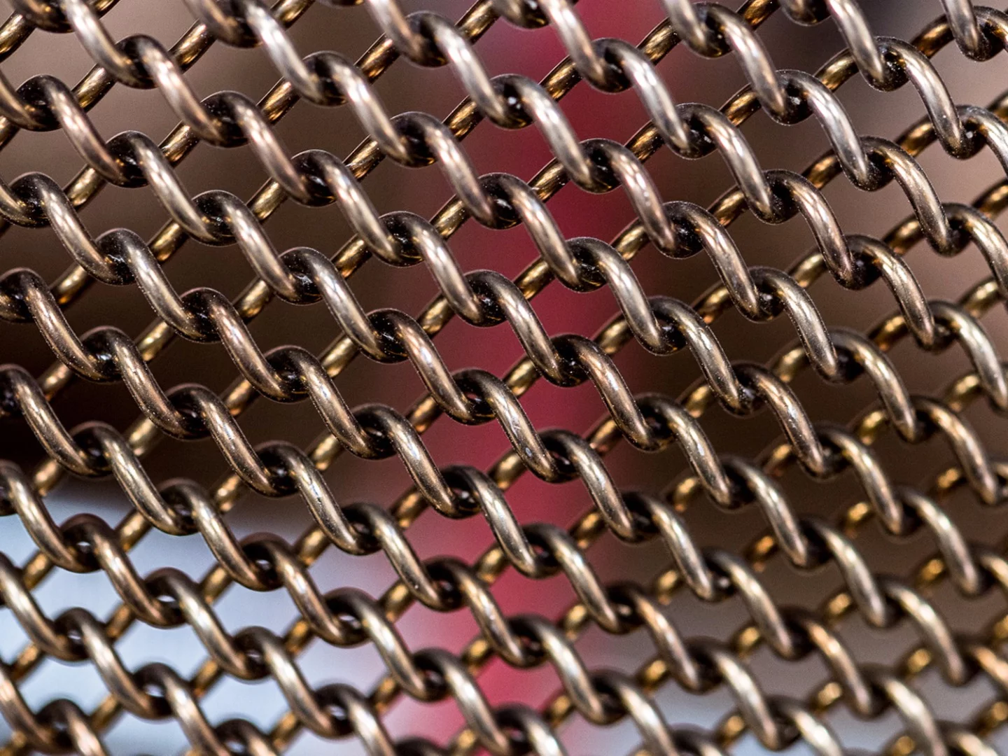 Close up of a tire's steel mesh