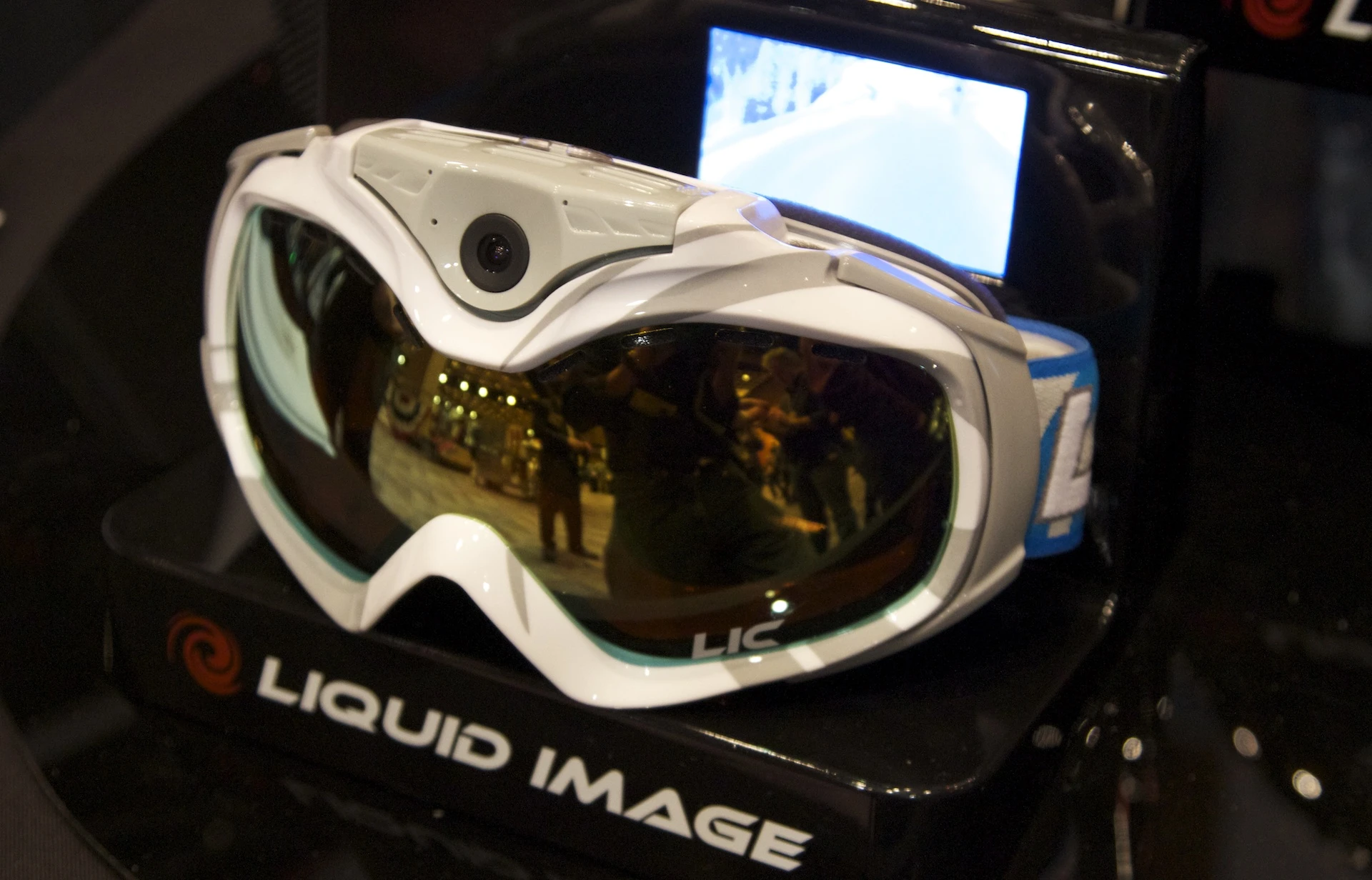 The camera of the Apex HD goggle cam from Liquid Image can be controlled by wireless remote or via buttons on the side of the strap