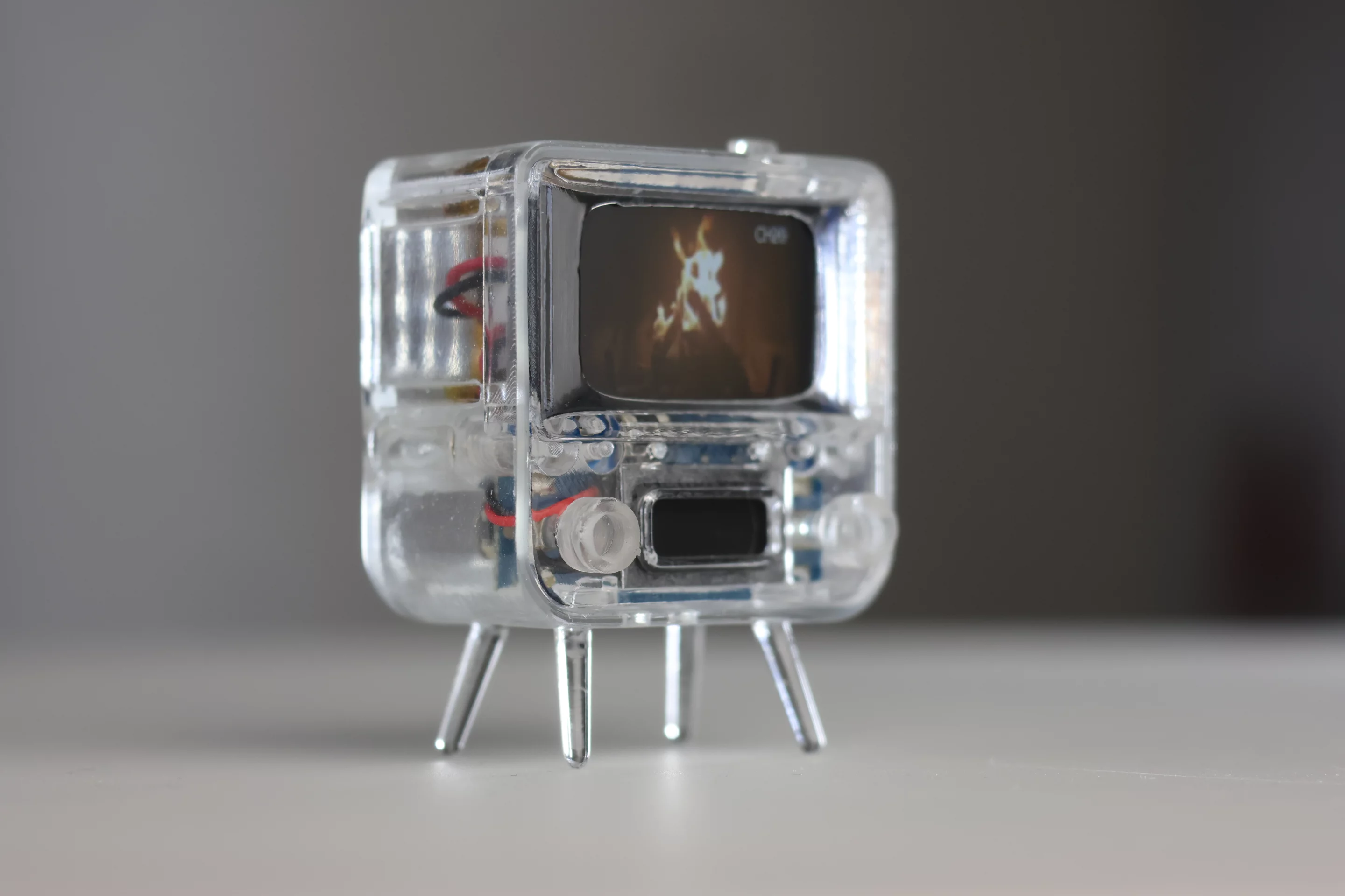 The clear version of the TinyTV 2