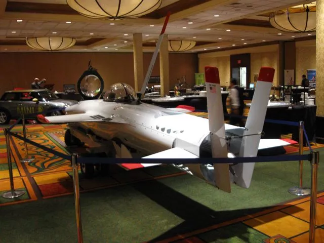 One of two existing Deep Flight Super Falcon submarines, on display at Future of Electric Vehicles