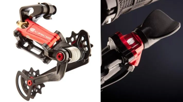 The rear derailleur and shifter for the new AG-E hydraulic shifting system for mountain bikes (Photos courtesy Acros)
