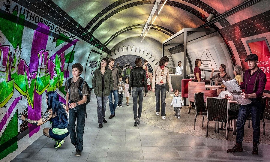 The London Underline could host pop-up businesses, exhibitions, retail spaces and event venues (Image: Gensler)