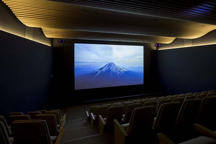 Inside the Mount Fuji Heritage Center are installations for visitors to learn more about the volcano's history