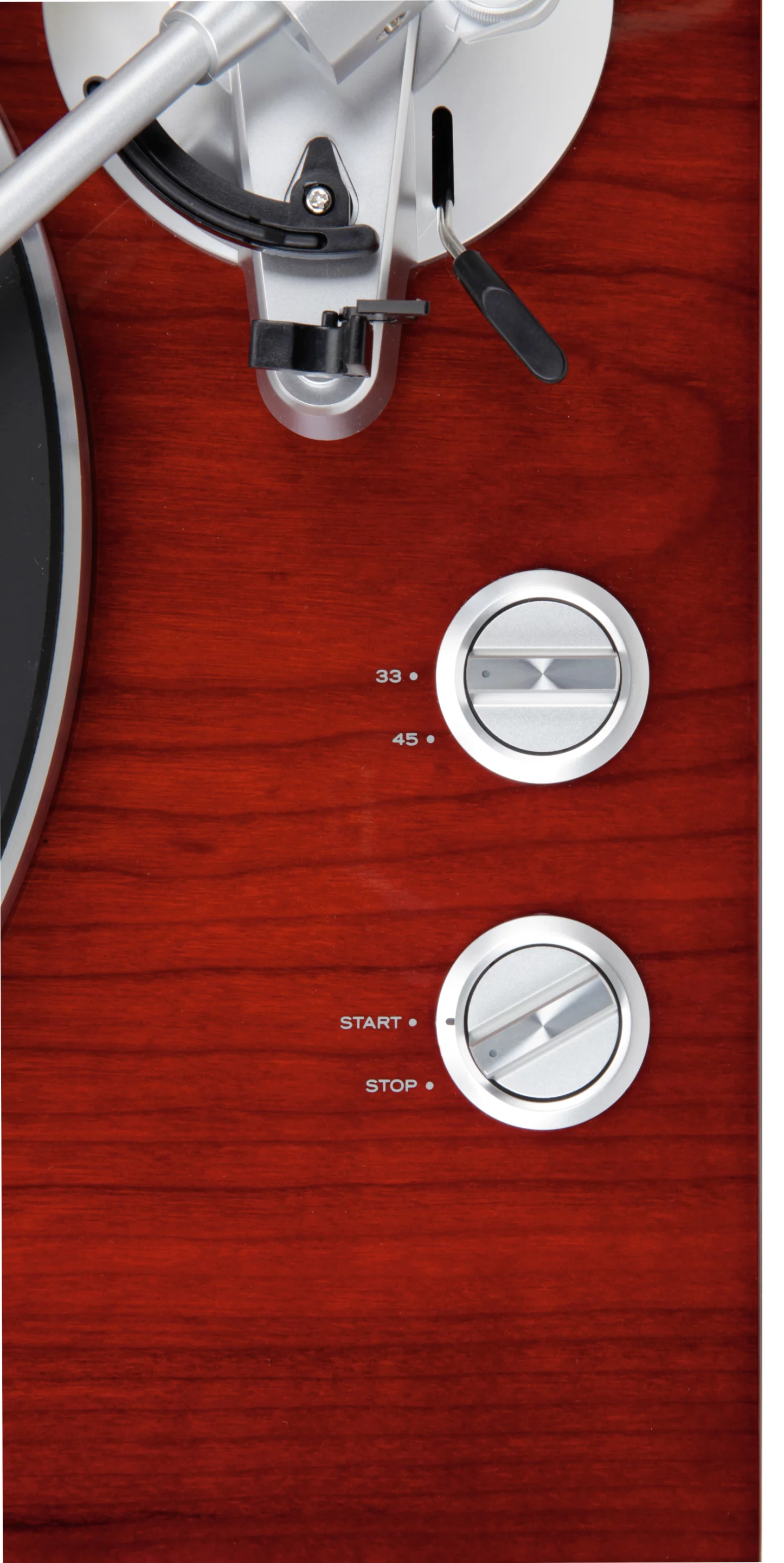 Simple controls up top for start/stop and speed selection