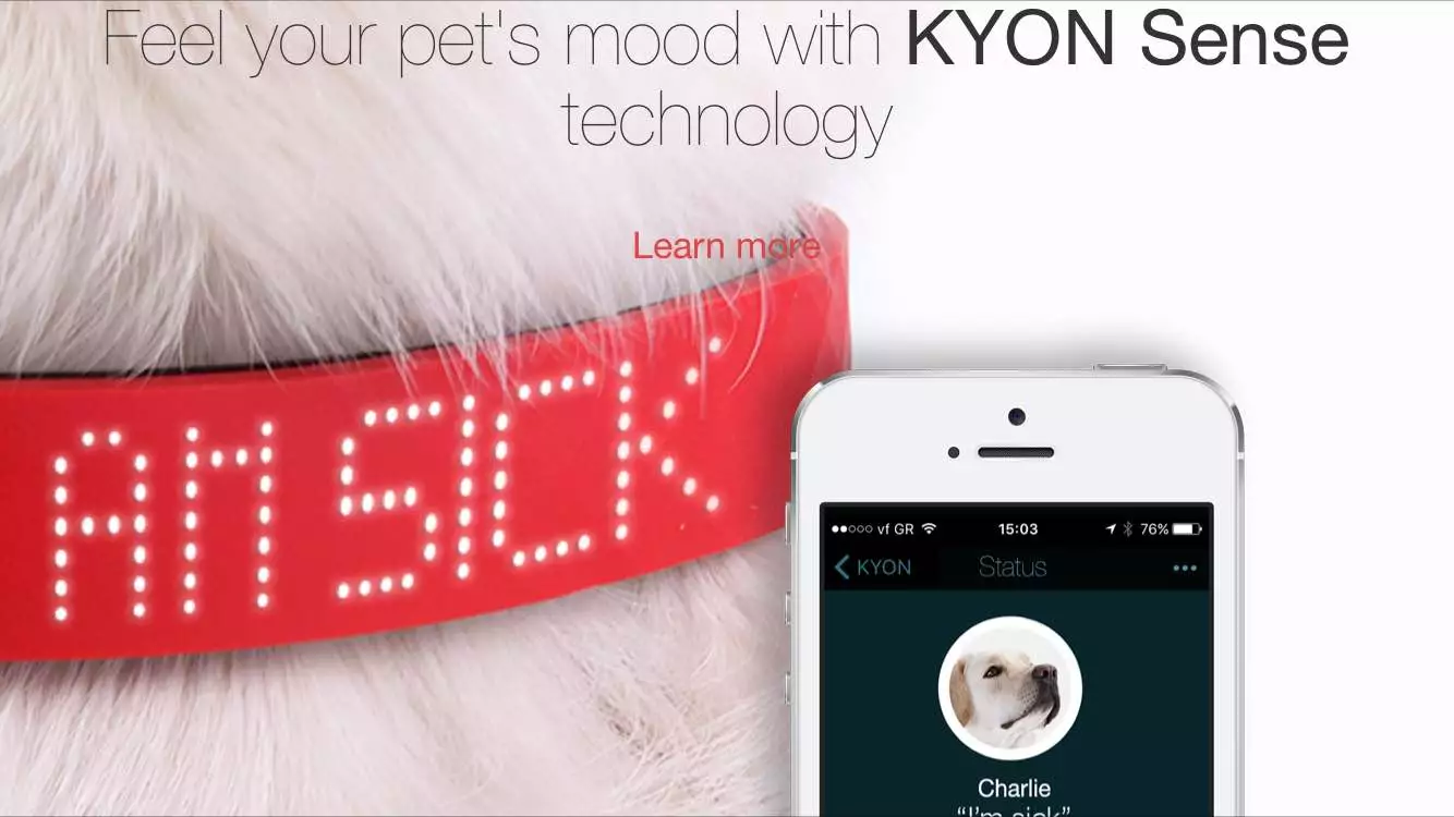 The collar works in tandem with an iPhone app - an Android version is in development