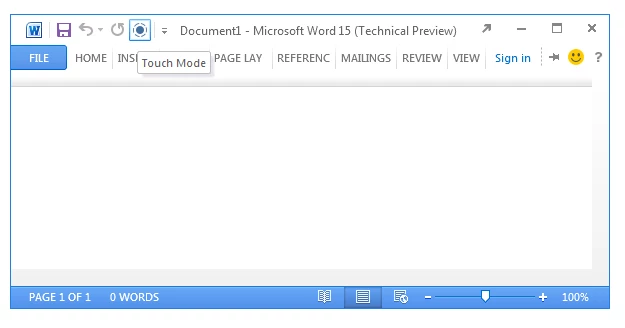 Leaked images suggest Office 15 will have a touch mode (Image: ZDNet)