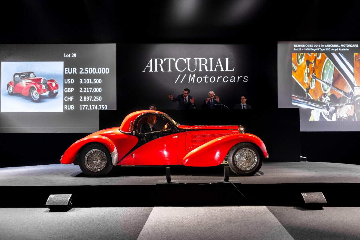 The Chiron's top price of the week somewhat eclipses the second highest price of the week which was also fetched by a Bugatti from the company's glorious first incarnation. This gorgeous 1938 Bugatti Type 57C Coupe Atalante sold for €2,903,200 ($3,557,153) at Artcurial's official Retromobile auction to take second spot.