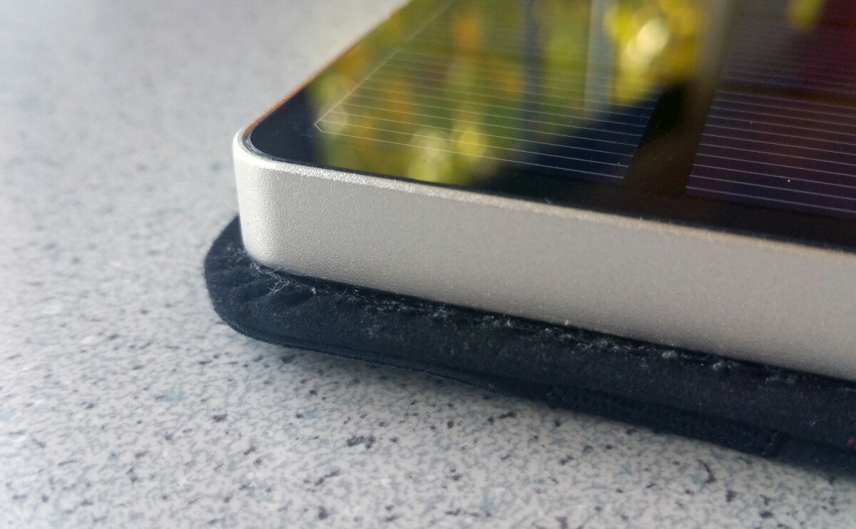 The Solartab features a machined aluminum frame that lies flush with the glass surface