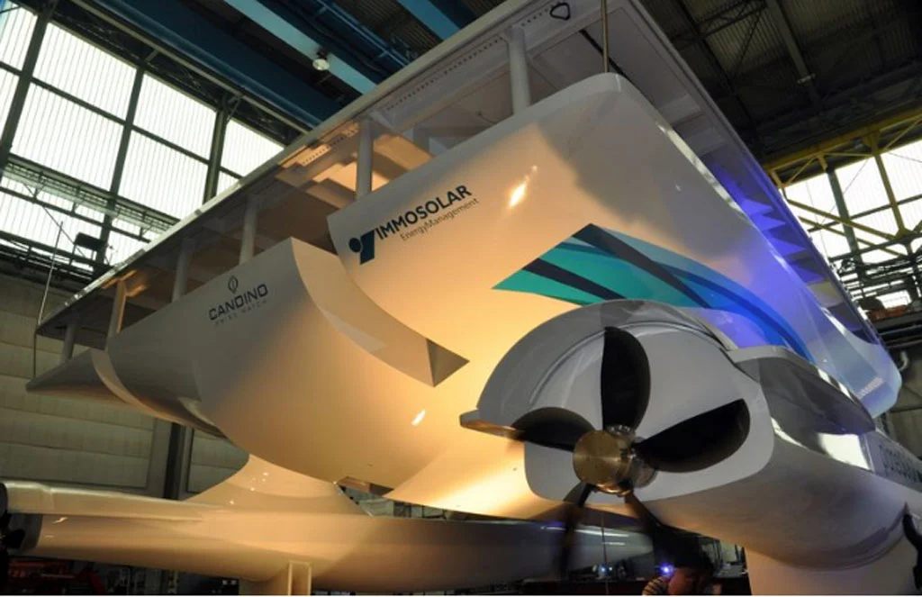 PlanetSolar: The world's largest solar boat at the unveiling on Feb. 25