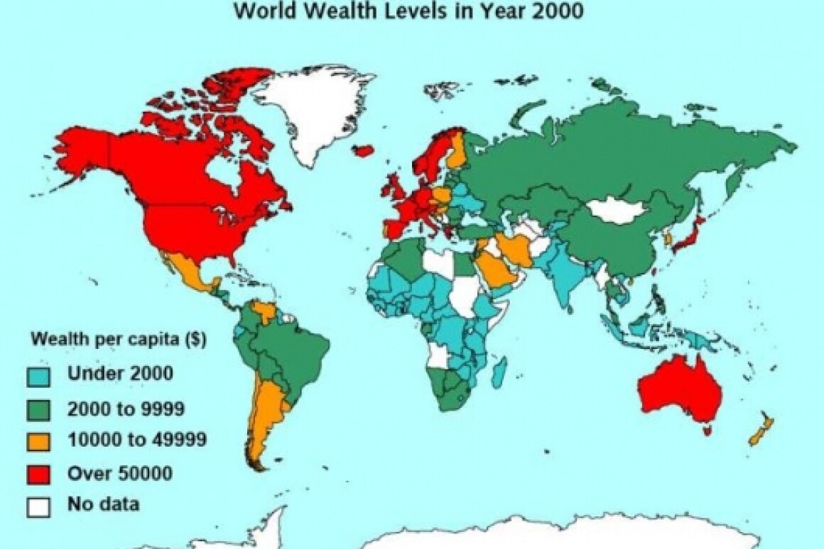 How the world's wealth is distributed the top two percent own half