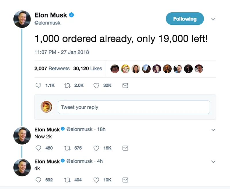 Musk's recent Twitter activity suggests that he plans to produce 20,000 flamethrowers