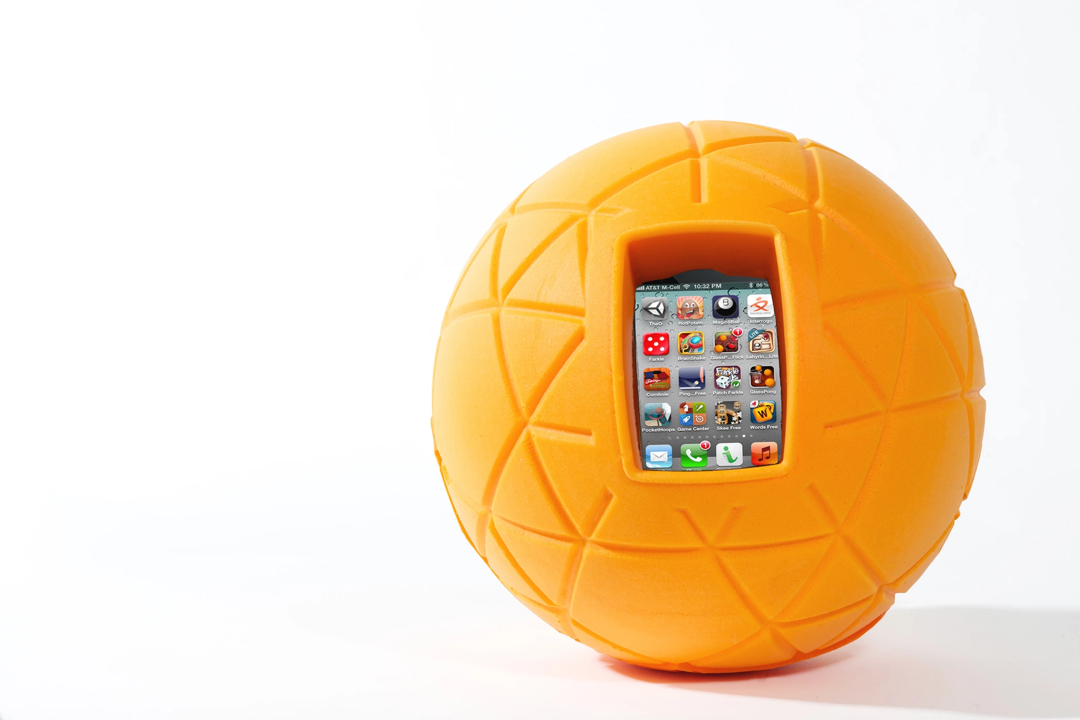 TheO Ball fits both the iPhone and Android devices