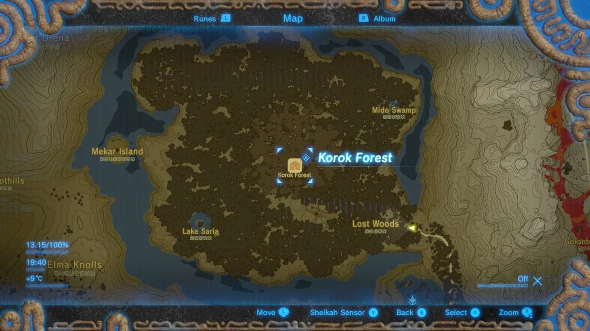 The Lost Woods are huge, but you don't actually need to travel very far to reach the Korok Forest, where the Master Sword is being kept