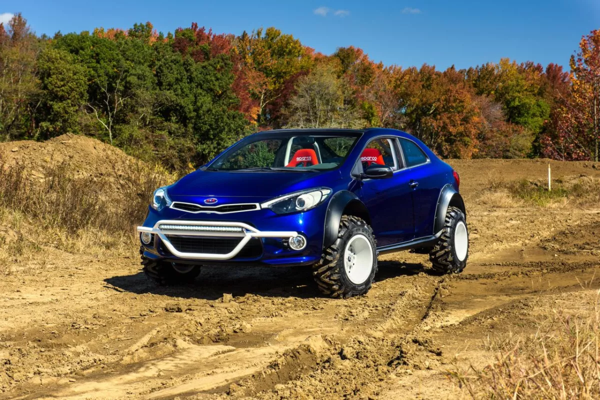 The Kia Forte Koup Mud Bogger is one of six adventure concepts the Korean automaker is taking to SEMA 2015