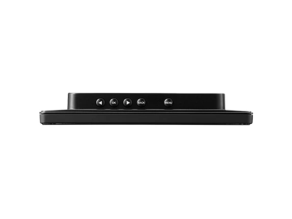 Control buttons at the top but the unit also comes shipped with a wireless remote