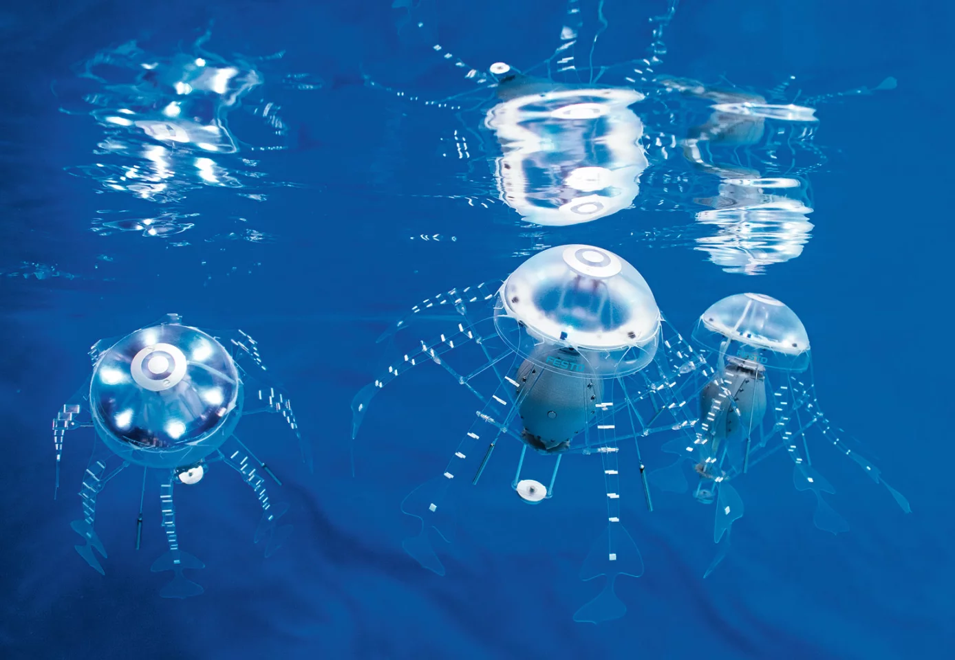 Communication is achieved via short-range radio, pressure and infra-red light (Image: Festo)