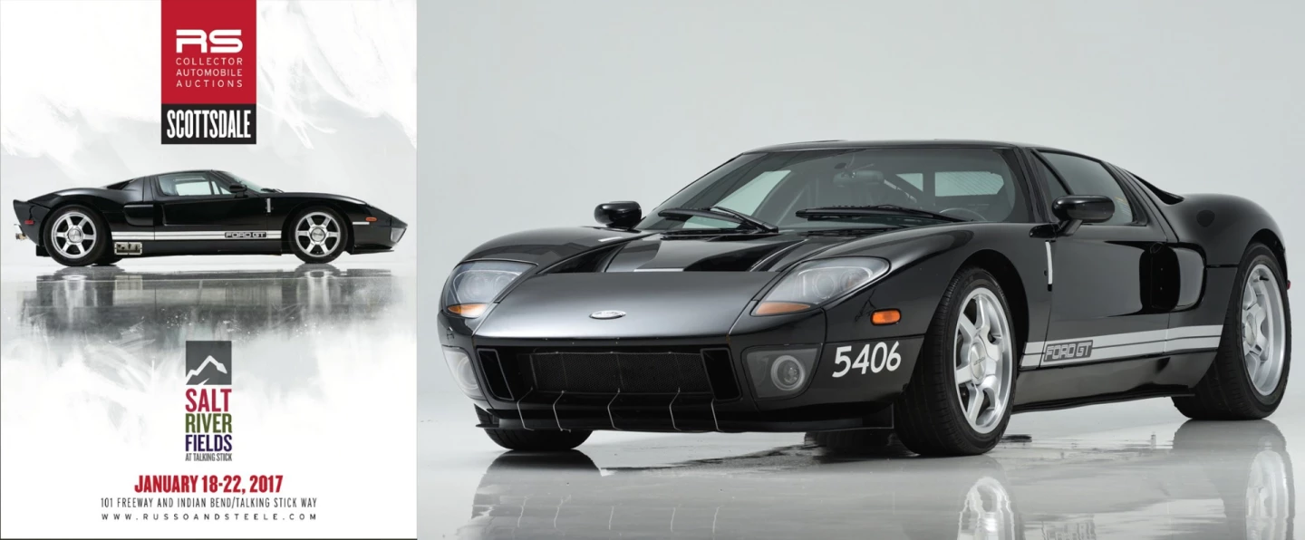 This is the first functioning prototype of a very special model, and deserving of a place on the Russo & Steele Scottsdale catalog cover. Last August (2016), Russo & Steele sold the final pre-production prototype Ford GT for $836,000 in Monterey and this car should be worth more. The catch is that before selling the car from the company collection, Ford installed a chip in the engine that gives it a top speed of 5 mph. That is considered to be the reason it failed to sell when Barrett-Jackson took the car to auction last year. If you are content with your piece of history being a 5 mph sculpture instead of the 205 mph production version, this is the car for you.