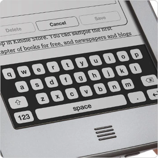 The Kindle Touch's virtual keyboard