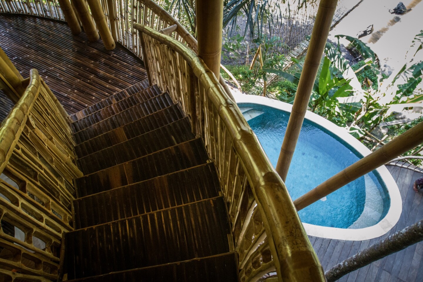 A private plunge pool and decking at the Temple House