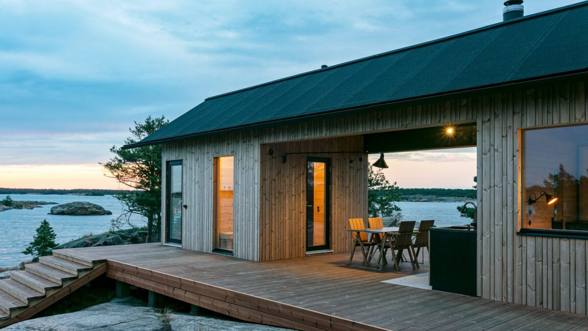 Access to the dwellings is via a series of wooden steps and walkways