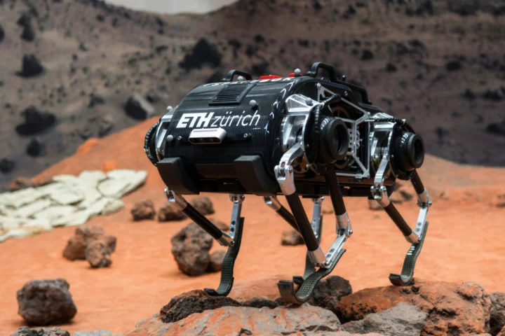 The SpaceBok robot is designed to bound around low-gravity environments