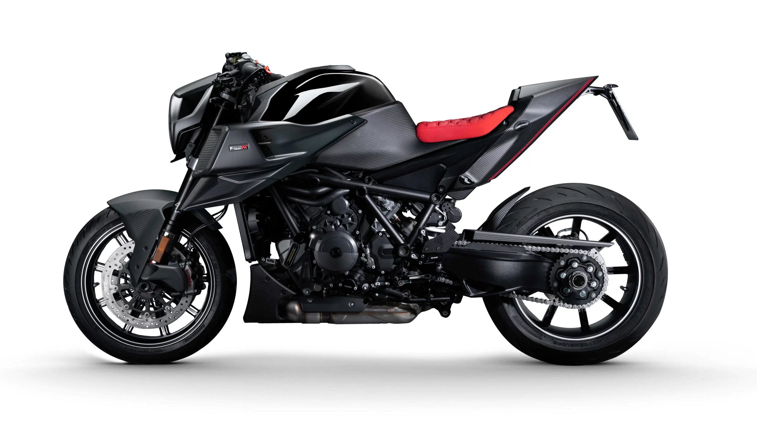 Brabus painted the trellis frame black for both versions of the 2022 1300R.