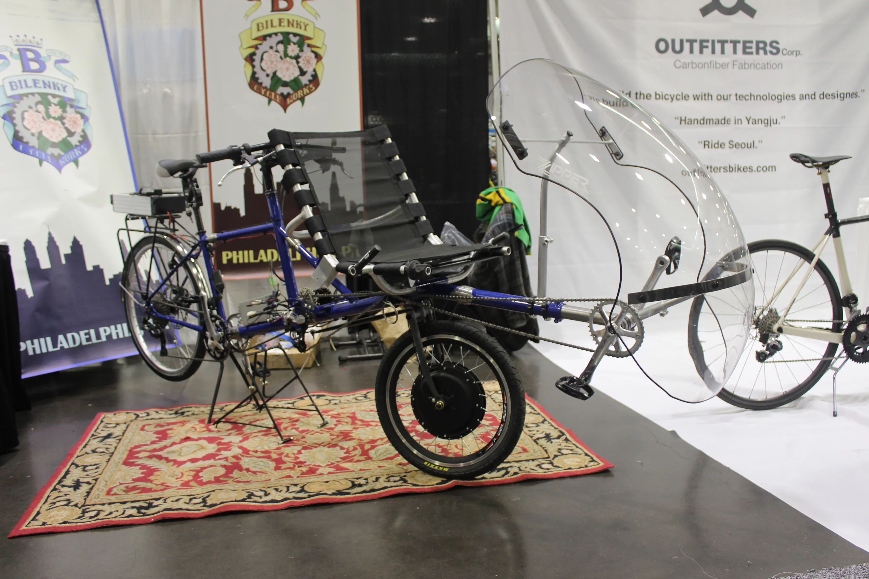 Bilenky Cycle Works' electric-assist ViewPoint eHarmony semi-recumbent can also be taken apart and packed up