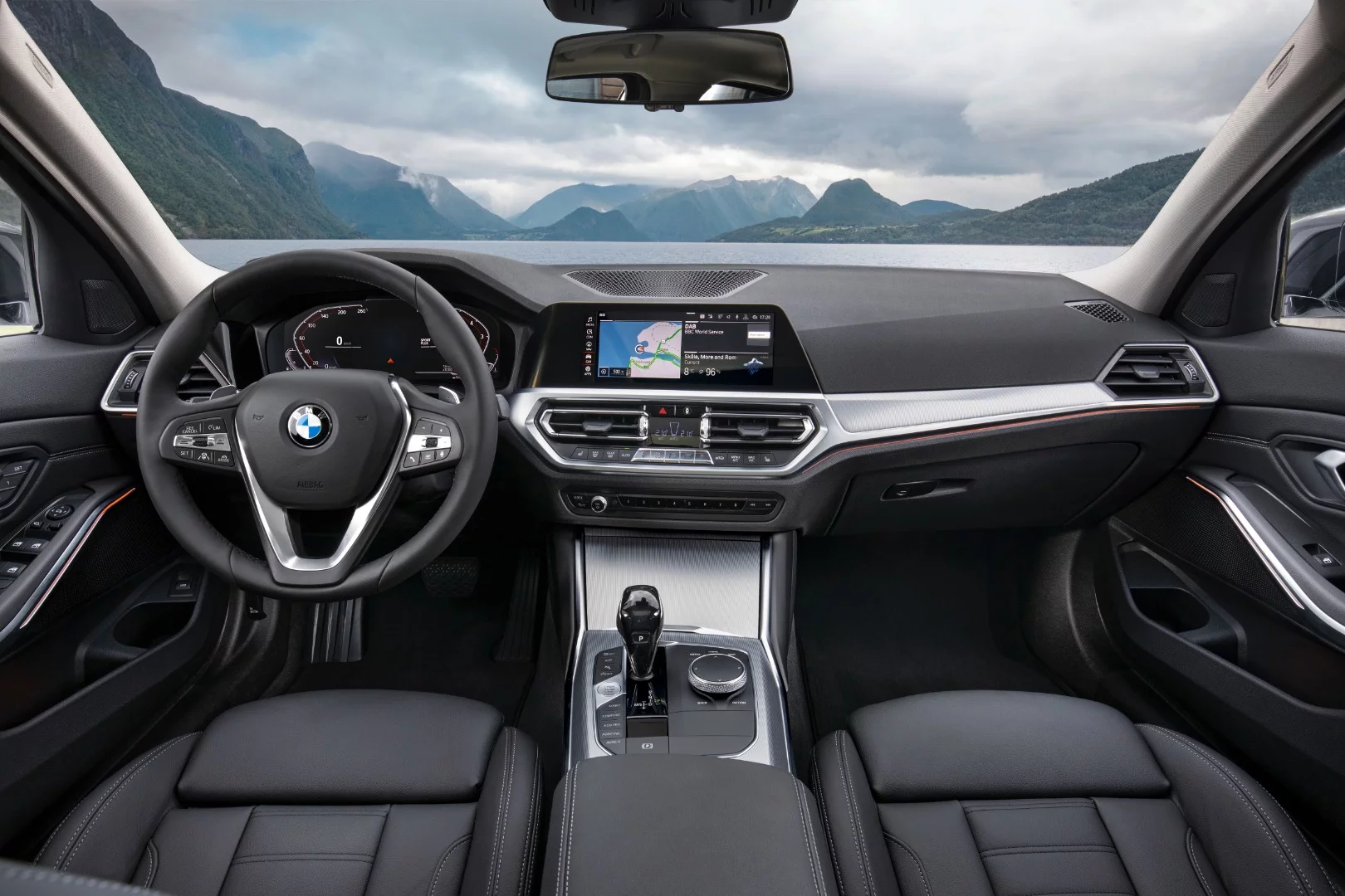 Inside the new seventh-generation BMW 3 Series, the larger vehicle size means more room in the cabin