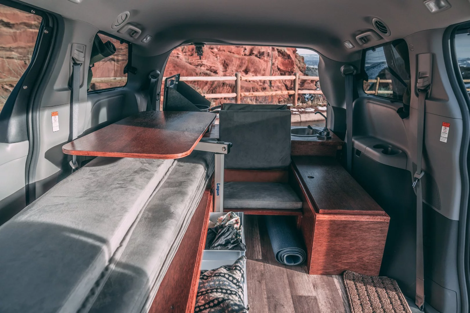 A better look at the Oasis interior and its integrated cushioned seat