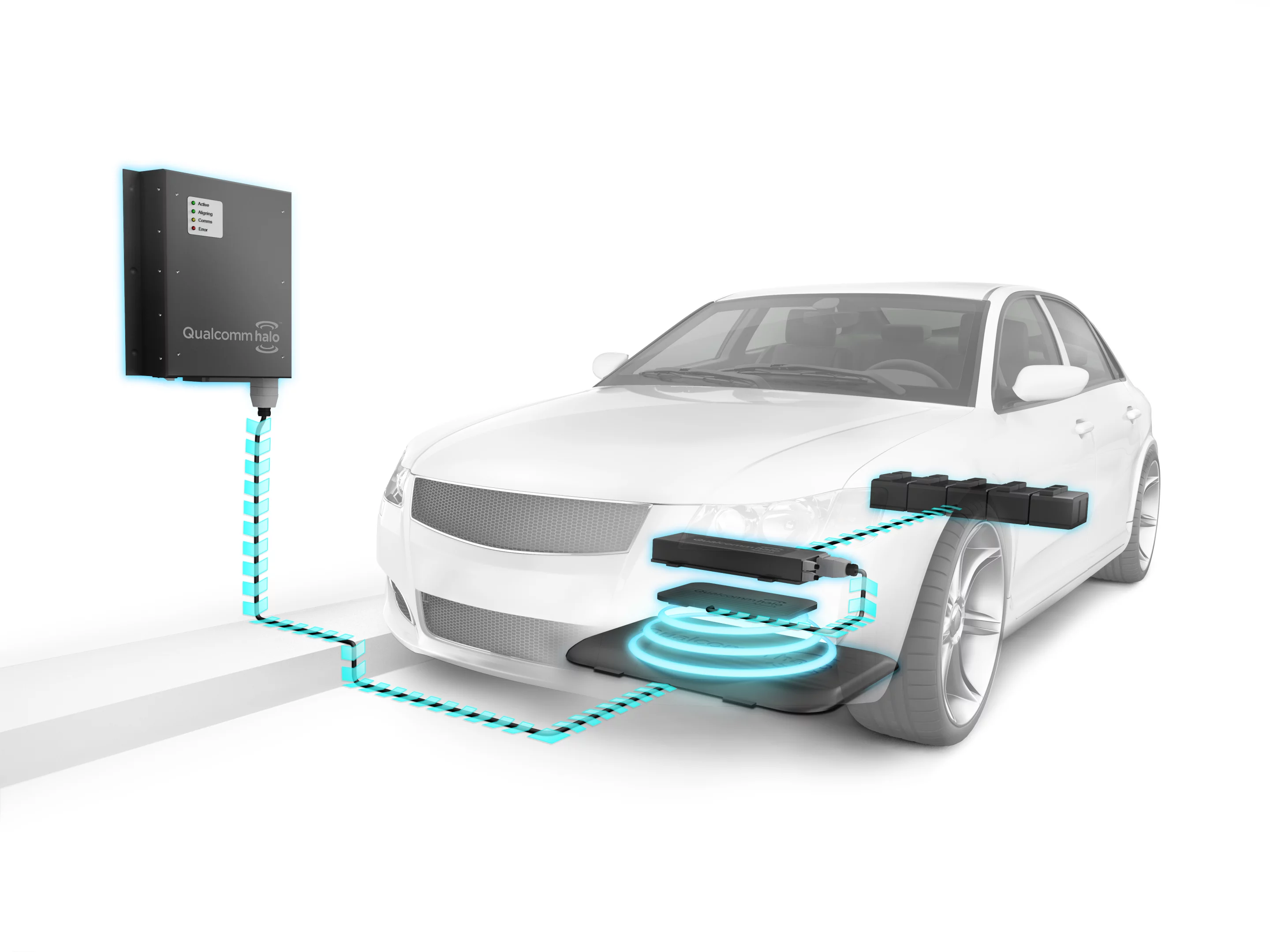 WEVC uses Inductive charging technology whereby energy is transferred between components in the ground and under the vehicle