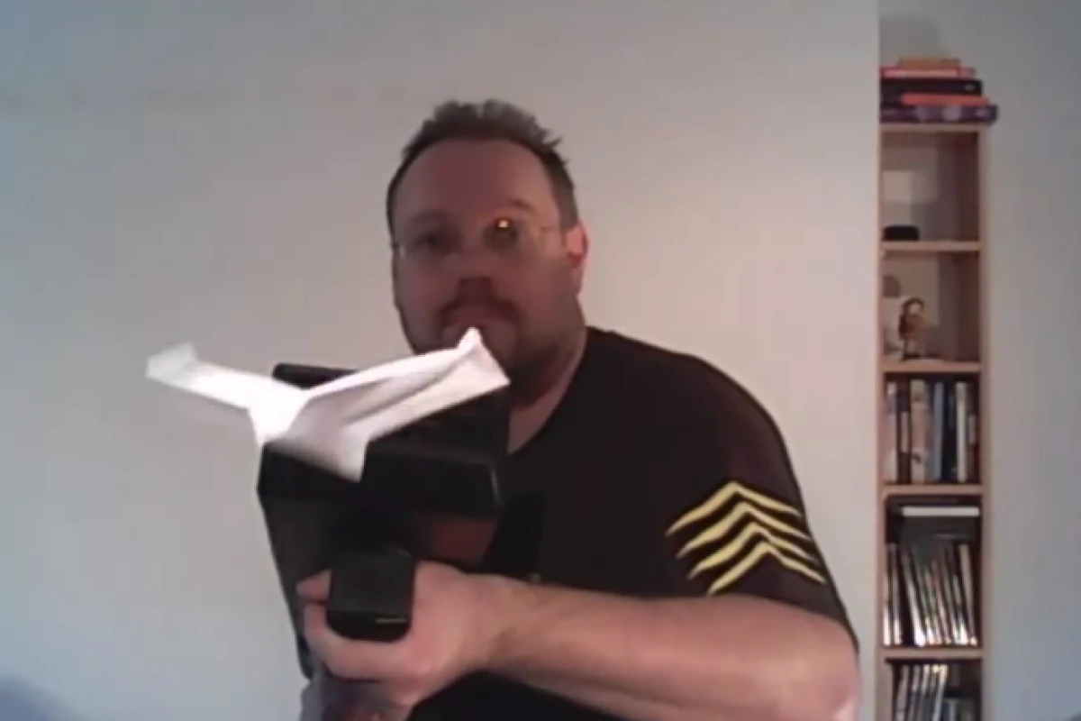The Paper Airplane Machine Gun, providing covering fire