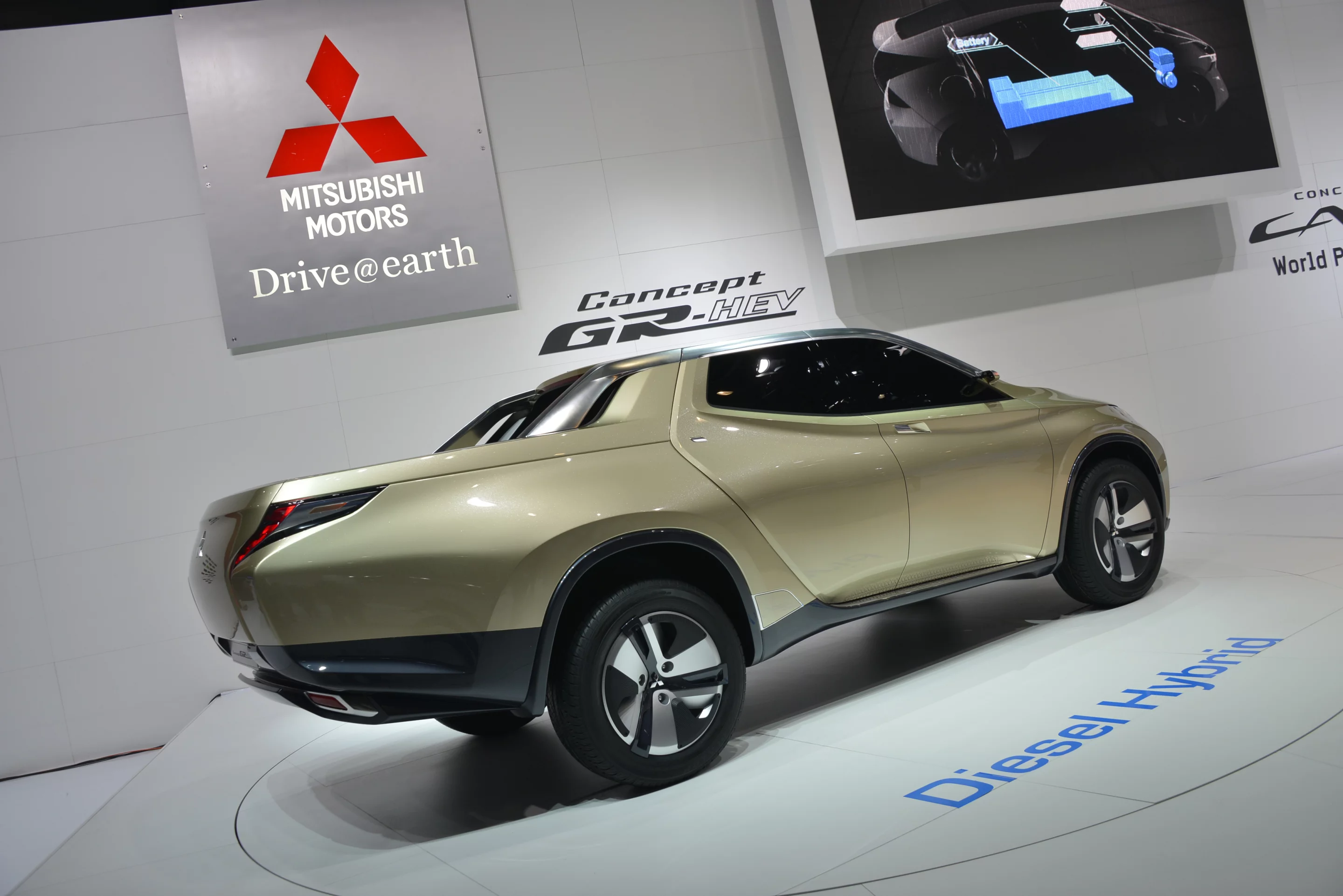 Mitsubishi's distinctive GR-HEV diesel-hybrid pick-up concept