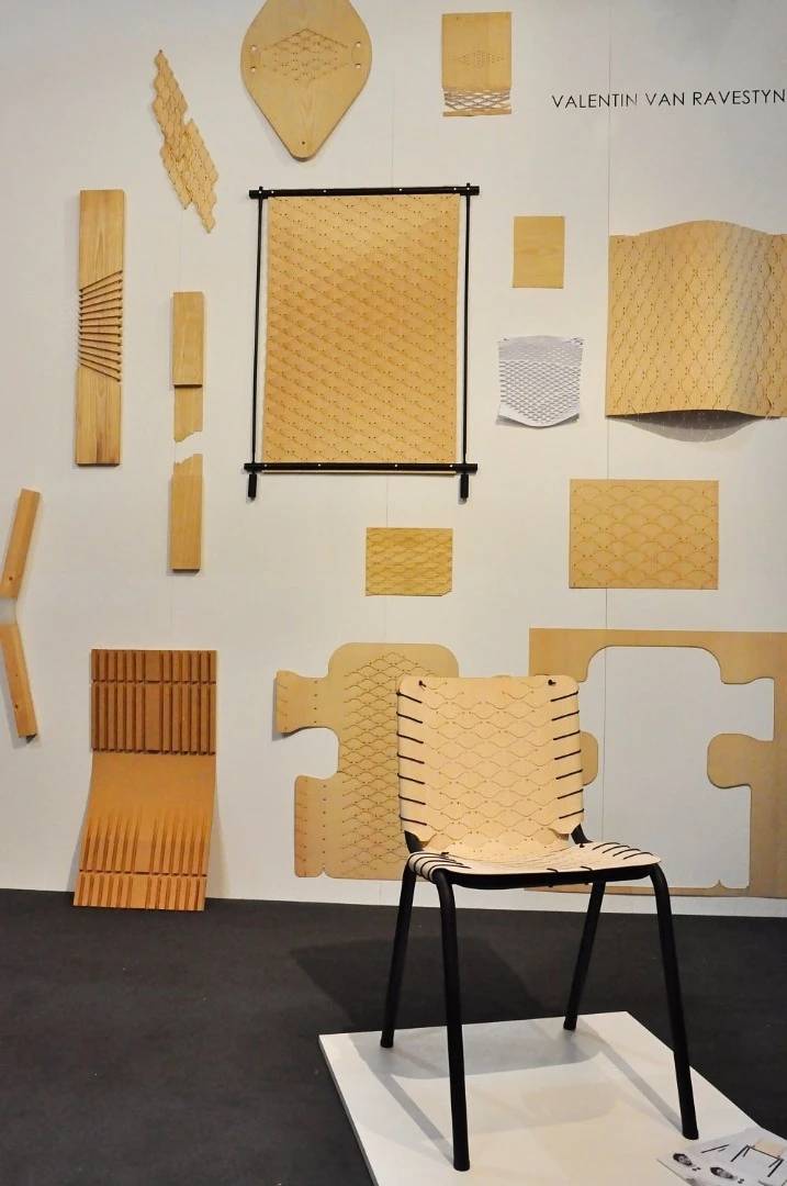 Belgium is Design flat-packed furniture made with thin weaved wooden material