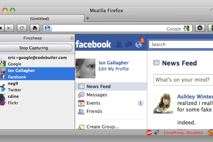 The Firesheep add-on for Firefox