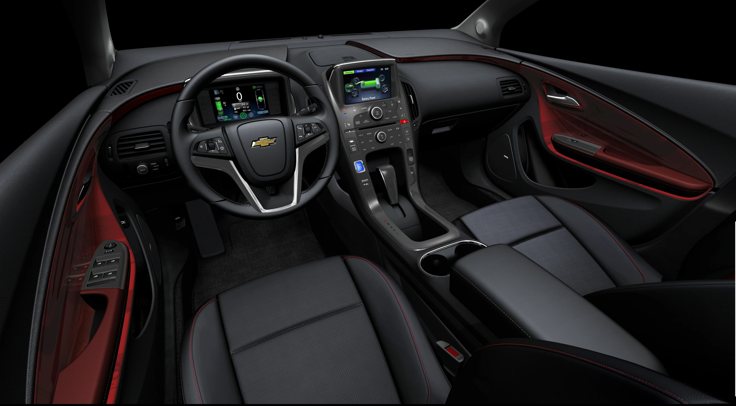 The 2013 Volt interior in "spiced red"