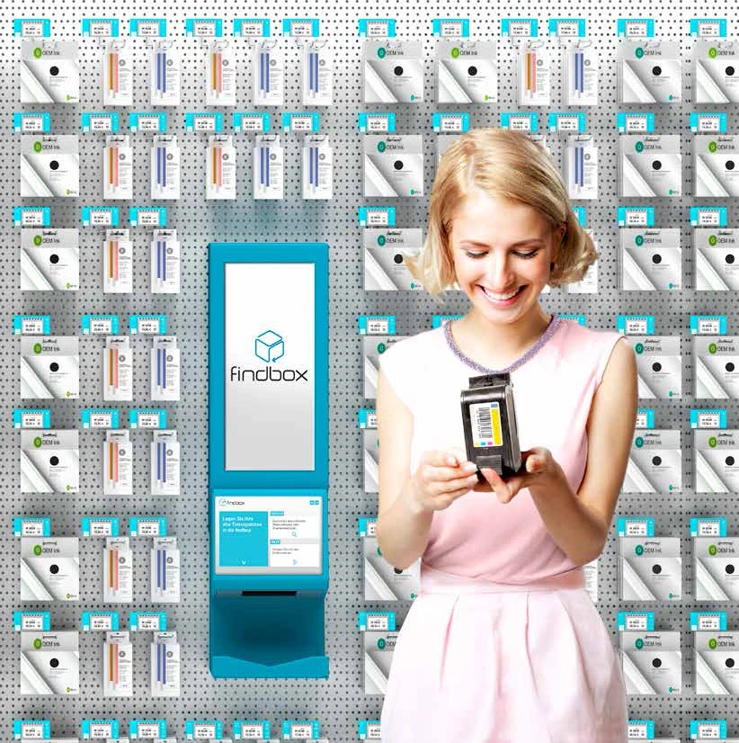 The findbox system helps shoppers find the item they want by scanning an example or package