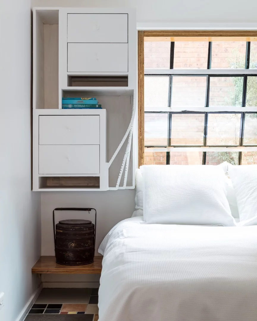 One of the Up-Cycle House's bedrooms