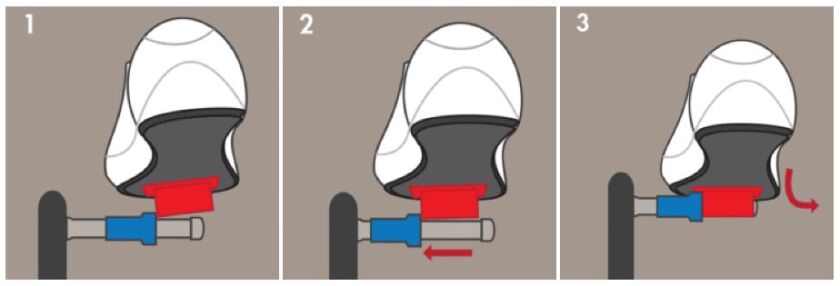 A diagram illustrating how the Ultralite cleat engages the pedal