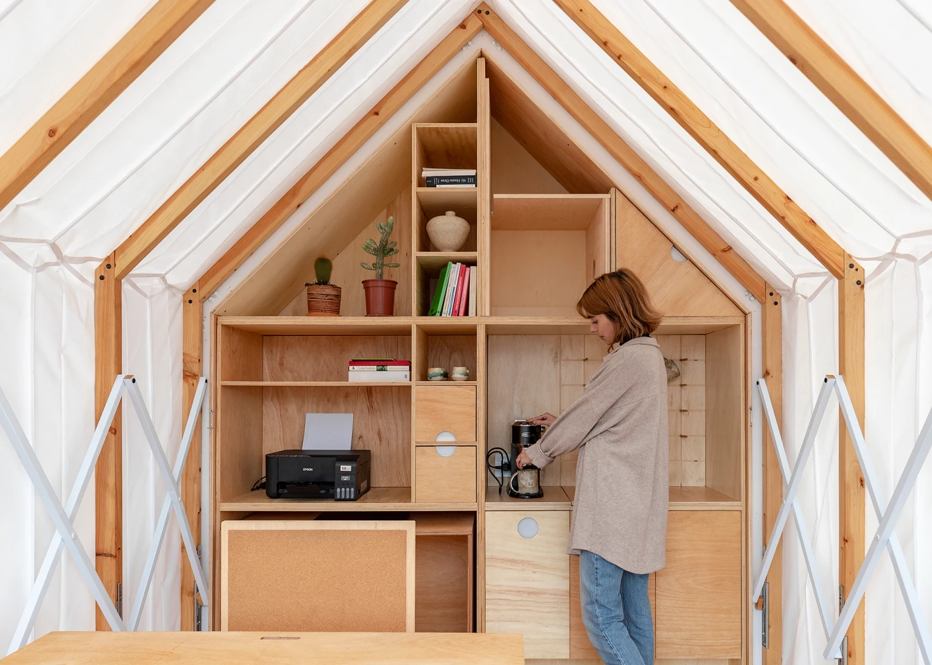 The rear of the Iwi's compact interior is taken up by storage space