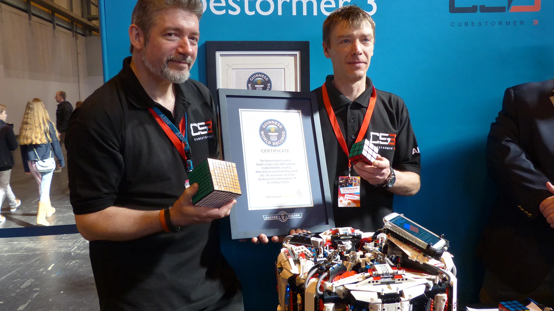 Dave Gilday and Mike Dobson worked on the robot in their spare time