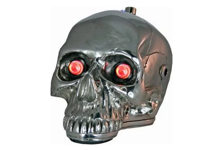 An original Skull Crusher in stainless steel finish looking somewhat Terminator-like